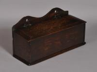 S/3461 Antique 19th Century Welsh Oak Candle Box