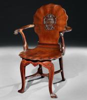 A George II Mahogany Hall Chair Attributed to William Hallett