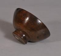 S/3467 Antique Treen 18th Century Fruitwood Butter Cup