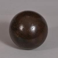 S/3468 Antique Treen Lignum Vitae Bowling Ball