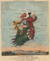 Robert Dighton: "Geography Bewitched! or, a droll Caricature Map of England & Wales, Scotland and Ireland"
