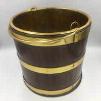 Antique brass bound bucket