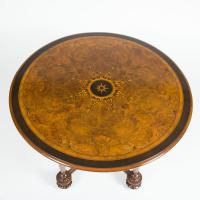 Circular Carved Walnut Centre Table 