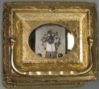 Soldano engraved gorge carriage clock escapement