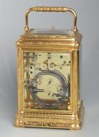 Soldano engraved gorge carriage clock rear