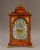 George III period mahogany bell top bracket clock.