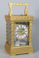 French porcelain dialled blockwork carriage clock 2