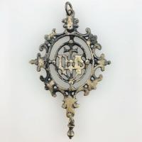 Pierced silver IHS pendant. Spanish, late 16th / early 17th century