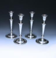 Four George III  Silver Candlesticks Nathaniel Smith 1802