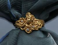 PLISSON & HARTZ Superb Art Nouveau Scarf Ring