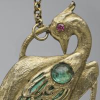 CHARLES BOUTET DE MONVEL (1855-1913) Art Nouveau Peacock Pendant