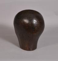 S/3503 Antique Treen 18th Century Solid Elm Wig Stand