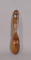 S/3506 Antique Treen 19th Century Apple Wood Spoon