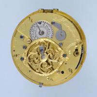 Gold and Enamel Repeating French Cylinder Pocket Watch