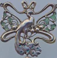 JANVIER QUERCIA (worked 1899-1936) Art Nouveau Peacock Pendant