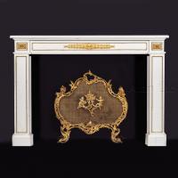 Napoléon III Gilt-bronze Mounted White Marble Fireplace
