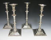 Ebenezer Coker Georgian silver candlesticks 1761