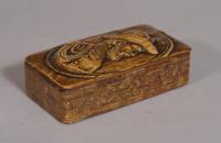 S/3525 Antique Treen 19th Century Rectangular Snuff Box