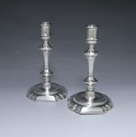 James Gould Georgian silver candlesticks 1729