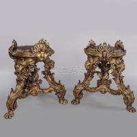 Louis Philippe Patinated Bronze Dragon Stands