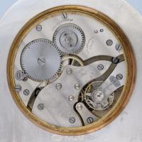 Silver Engine Turned Strut Clock