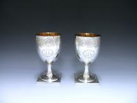 Pair of Georgian silver goblets Alexander Field 1808