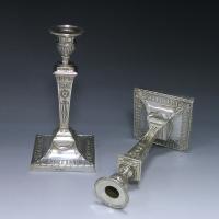 Pair of Antique Silver Candlesticks Mappin and Webb