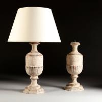 A Pair of White Gesso Lamps