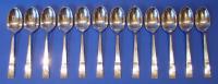 Set of 12 Art Deco Silver Tea Spoons