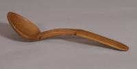 S/3558 Antique Treen 19th Century Pear Wood Spoon