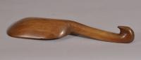 S/3567 Antique Treen 19th Century Sycamore Hook Handled Butter Scoop