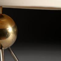 A Pair of Steel and Brass Sputnik Lamps