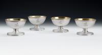 A very fine set of four George III Salt Cellars made in London in 1802 by Henry Nutting