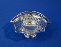 Edwardian Silver Miniature Pierced Swing-handle Basket