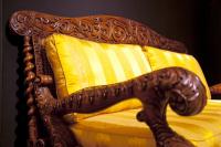 Antique Indian ( Bombay ) Padouk Wood Exotic, Superbly Carved Settee