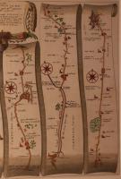A road map from Britannia,1675/6. The road from London to Kings Lynn, showing Royston to Downham