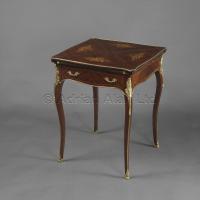 Louis XV Style Gilt-bronze Mounted Marquetry Inlaid Envelope Card Table ©AdrianAlanLtd