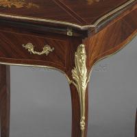 Louis XV Style Gilt-bronze Mounted Marquetry Inlaid Envelope Card Table