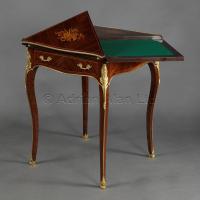 Louis XV Style Gilt-bronze Mounted Marquetry Inlaid Envelope Card Table
