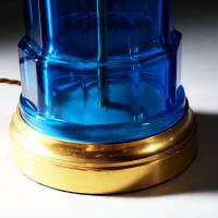 An Imperial Blue Glass Lamp