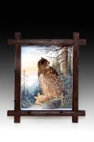 A framed collection of nine framed dioramas of birds