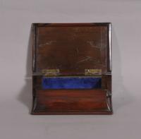 S/3595 Antique Treen 19th Century Yew Wood Book Box