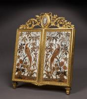 Antique French , Ferdinand Duvinage Triptych Mirror for Maison Giroux