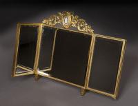Antique French , Ferdinand Duvinage Triptych Mirror for Maison Giroux