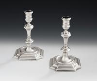 A very fine pair of George I cast Candlesticks made in London in 1726 by James Gould