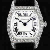Cartier Platinum Diamond Tortue Wristwatch circa 1912