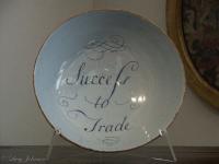 A mid-18th century delftware bowl inscribed 'Success to Trade'