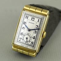 Rolex, Art Deco, Gold With Hooded Lugs Wristwatch 1937