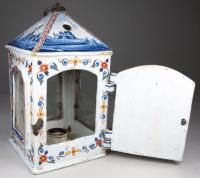 A rare, late-18th century, Dutch, polychrome delftware lantern