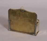 S/3610 Antique 19th Century Brass Candle Box